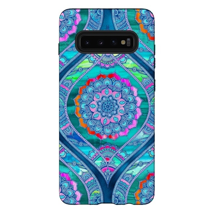 Galaxy S10 plus StrongFit Radiant Boho Color Play Mandala by Micklyn Le Feuvre