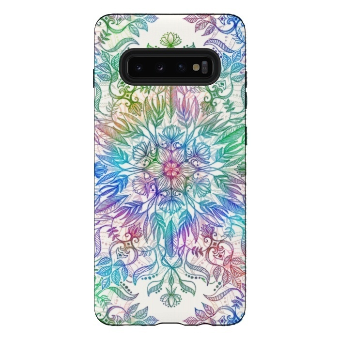 Galaxy S10 plus StrongFit Nature Mandala in Rainbow Hues by Micklyn Le Feuvre