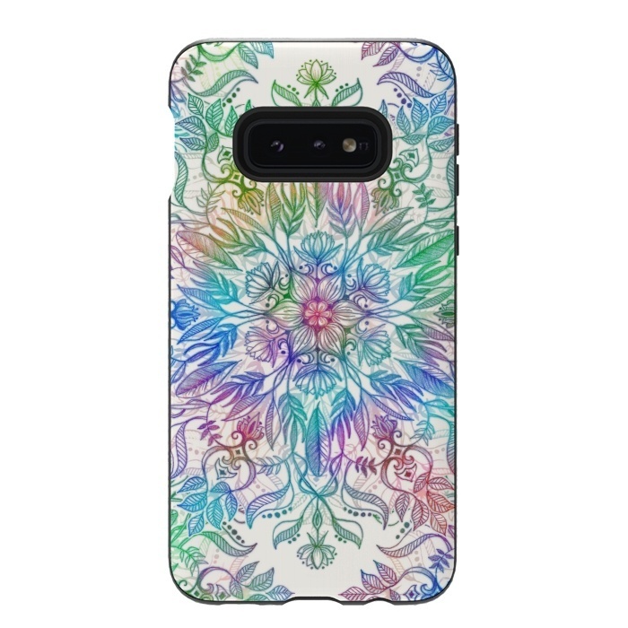 Galaxy S10e StrongFit Nature Mandala in Rainbow Hues by Micklyn Le Feuvre