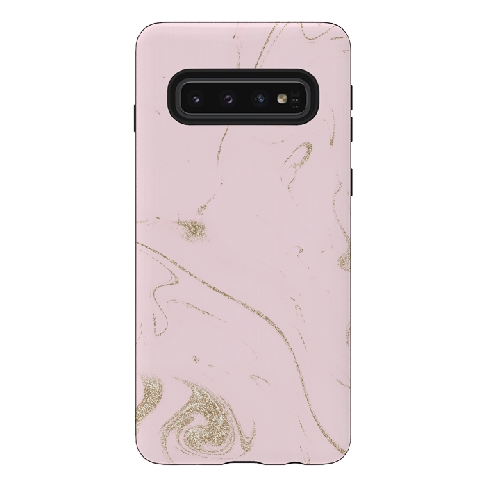 Galaxy S10 StrongFit Luxe gold and blush marble image by InovArts