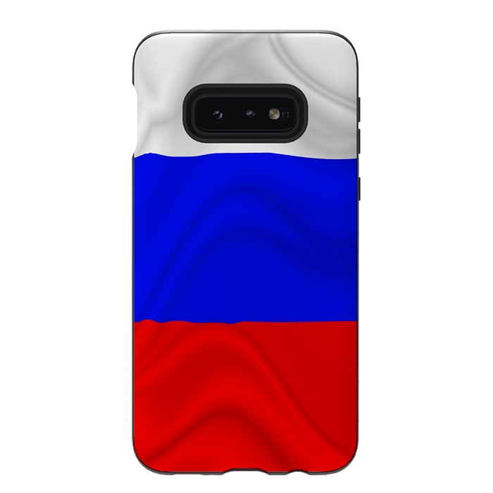Galaxy S10e StrongFit Russia Waving Flag Digital Silk Satin Fabric by BluedarkArt