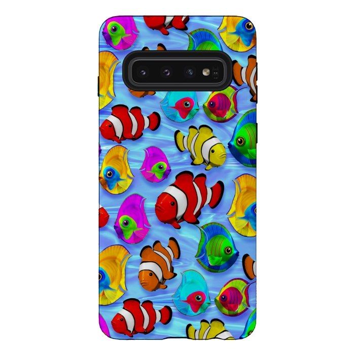 Galaxy S10 StrongFit Tropical Colorful Fish Pattern by BluedarkArt