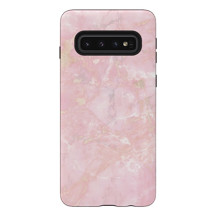 Galaxy S10 StrongFit Delicate Rose Gold Metal on Light Pink Marble by  Utart