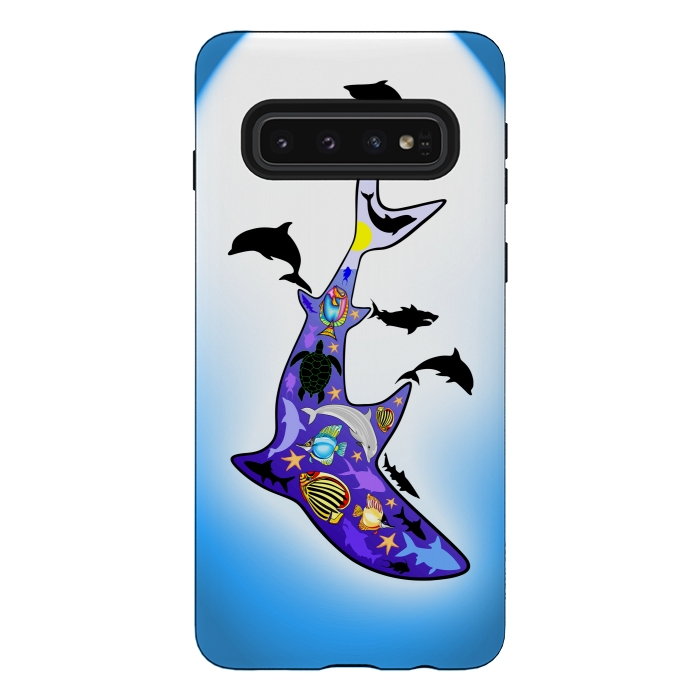 Galaxy S10 StrongFit Shark MarineLife Scenery Patterned by BluedarkArt