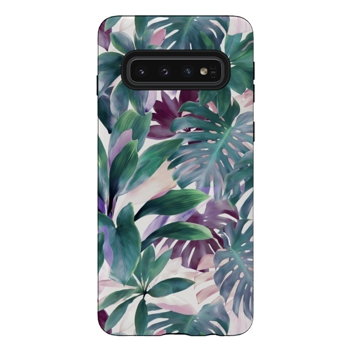 Galaxy S10 StrongFit Tropical Emerald Jungle by Micklyn Le Feuvre