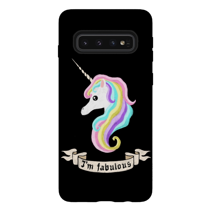 Galaxy S10 StrongFit Fabulous unicorn by Laura Nagel
