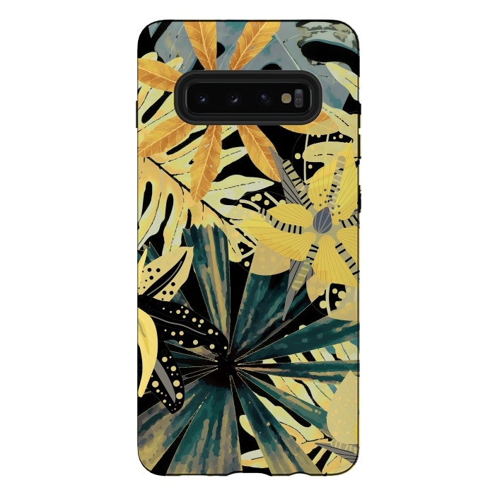 Galaxy S10 plus StrongFit Abstract Foliage Aloha Jungle  by  Utart