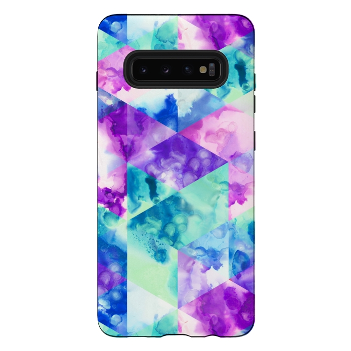 Galaxy S10 plus StrongFit Inky Hexagons by gingerlique