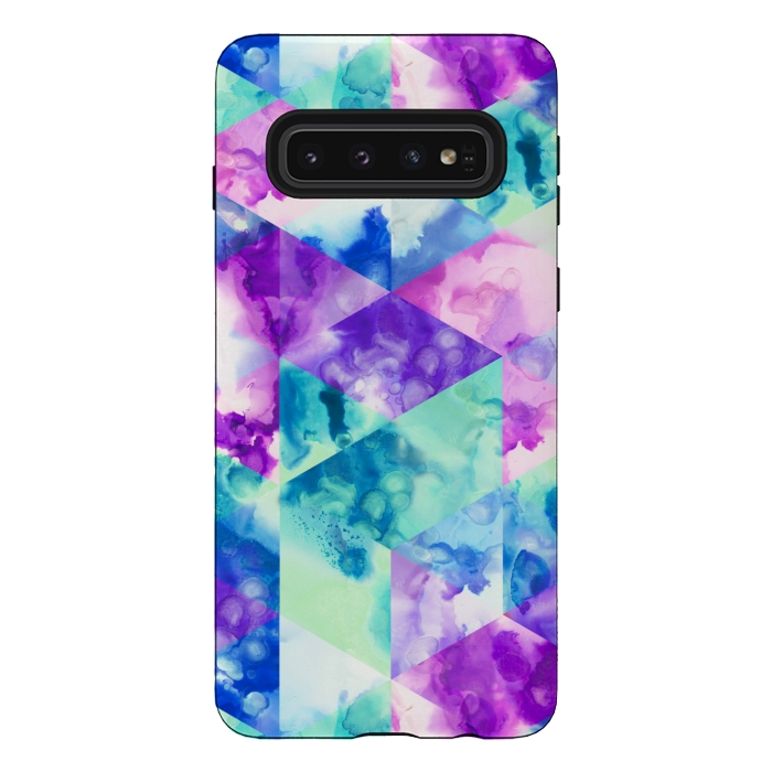 Galaxy S10 StrongFit Inky Hexagons by gingerlique
