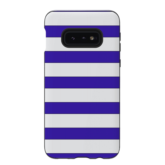 Galaxy S10e StrongFit white purple stripes by Vincent Patrick Trinidad