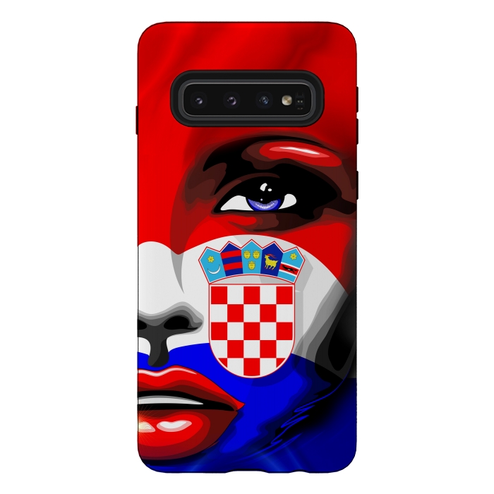 Galaxy S10 StrongFit Croatia Flag Beautiful Girl Portrait by BluedarkArt