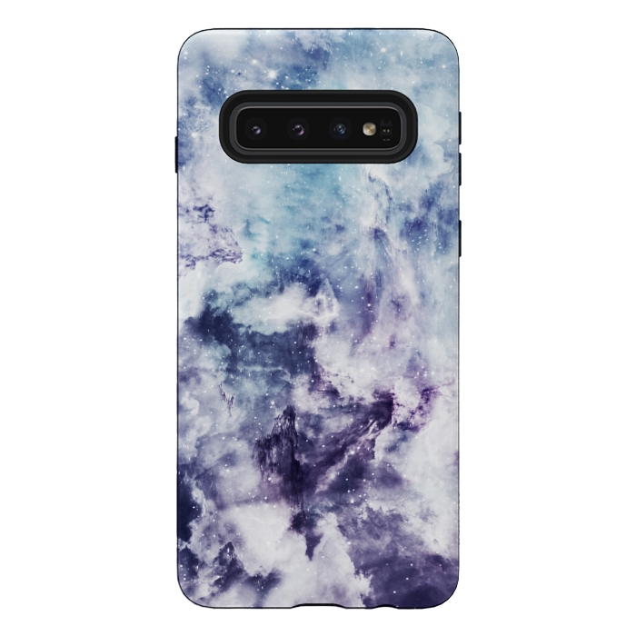 Galaxy S10 StrongFit Blue purple marble by Jms