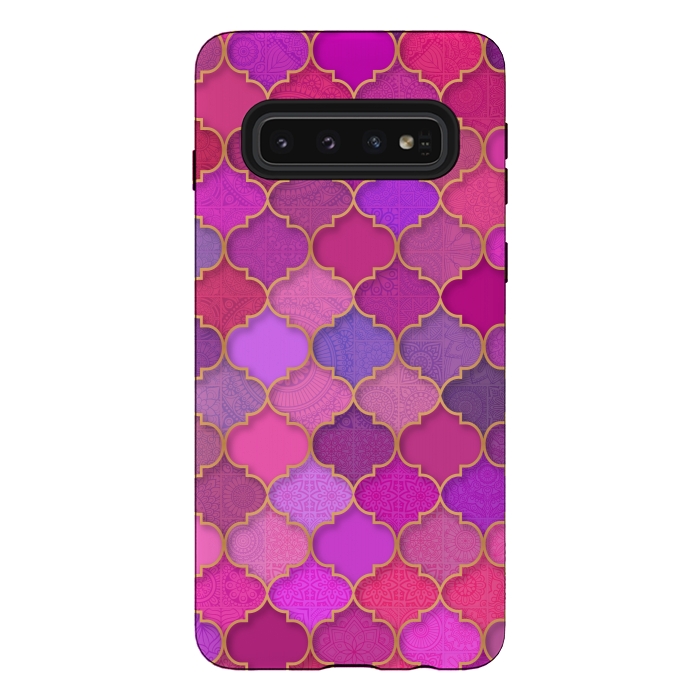 Galaxy S10 StrongFit Moroccan Tiles Pattern by Quirk It Up