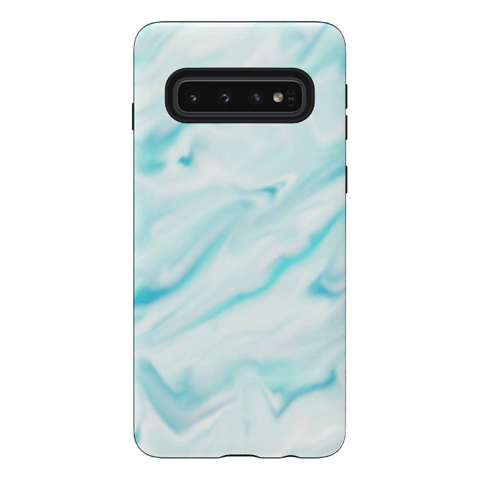 Galaxy S10 StrongFit Mint blue abstract paint by Jms