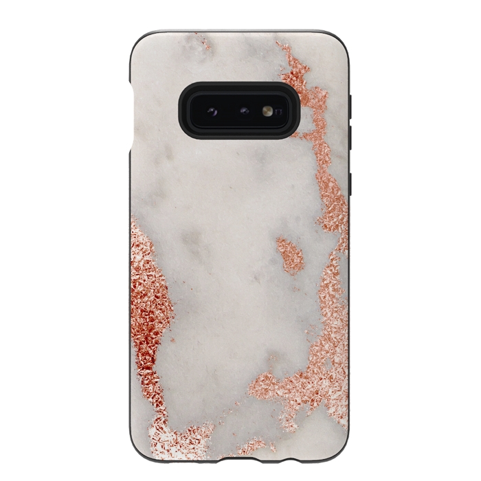 Galaxy S10e StrongFit Gold Rose Marble by Alemi