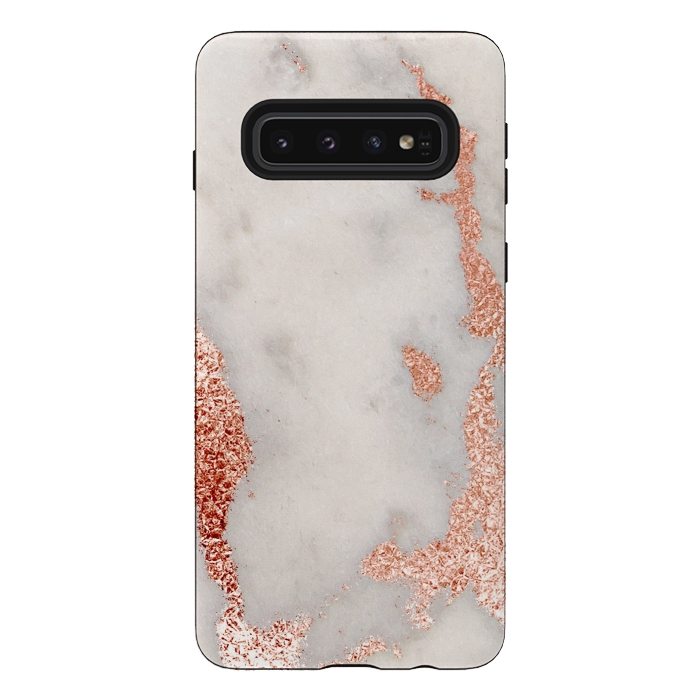 Galaxy S10 StrongFit Gold Rose Marble by Alemi