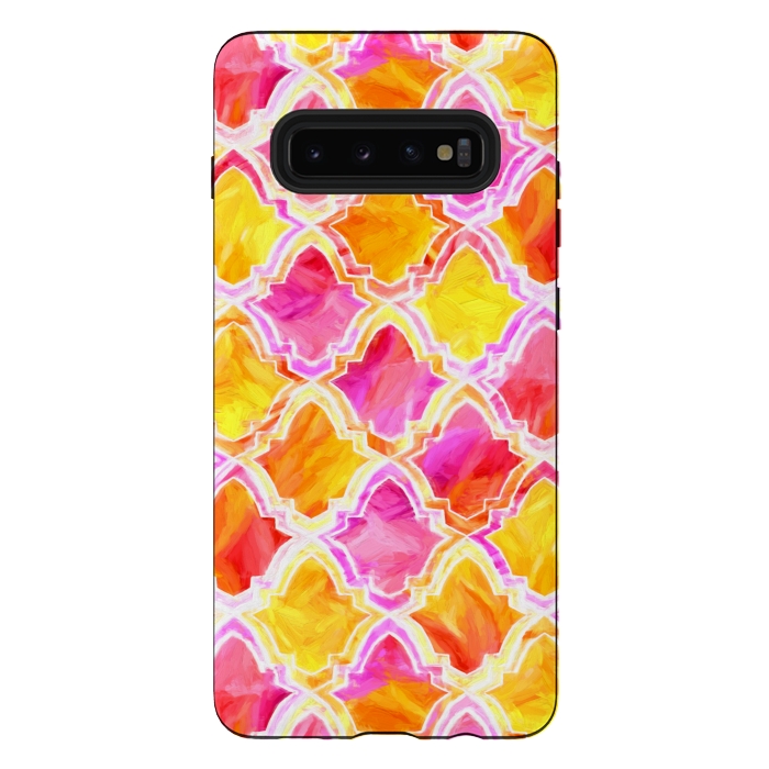 Galaxy S10 plus StrongFit Marrakesh Inspired Moroccan In Sunset Colors  by Tigatiga