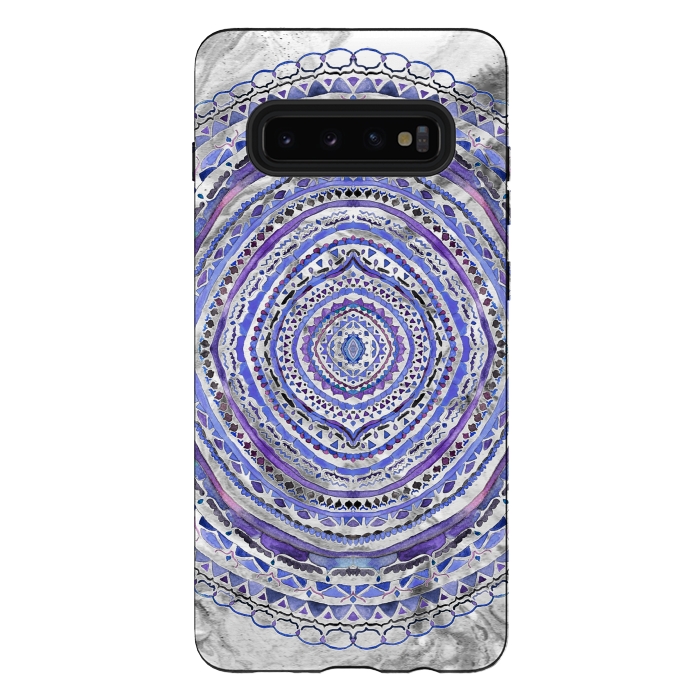 Galaxy S10 plus StrongFit Purple Marbling Mandala  by Tigatiga