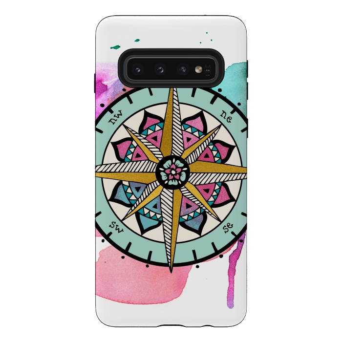 Galaxy S10 StrongFit compass by Pom Graphic Design
