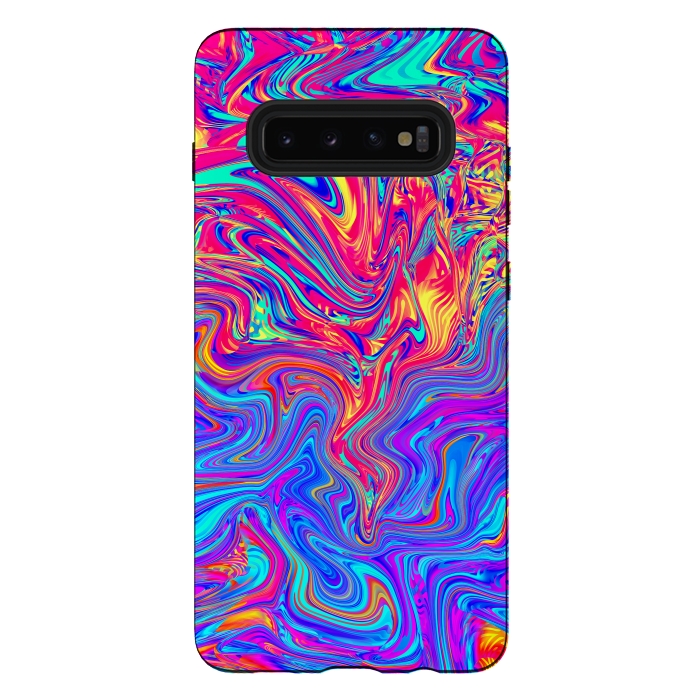 Galaxy S10 plus StrongFit Abstract Colorful Waves by Art Design Works