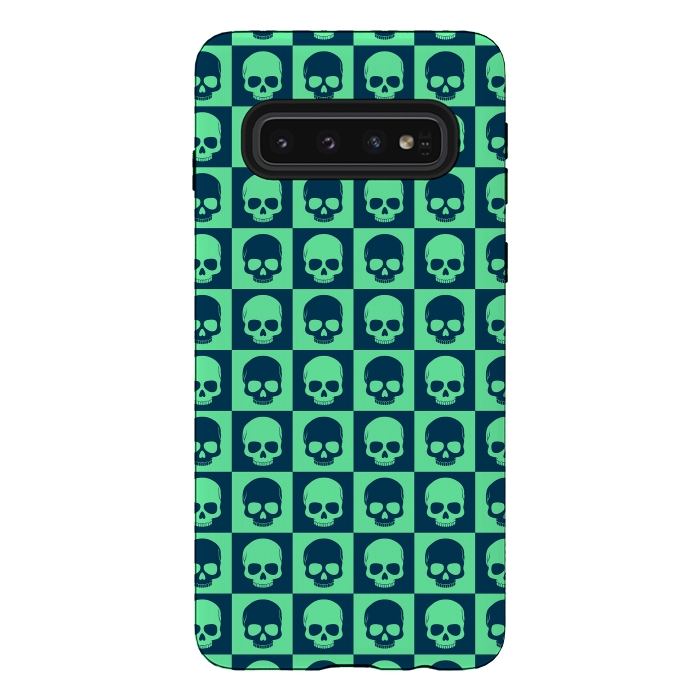 Galaxy S10 StrongFit Checkered Skulls Pattern III by Art Design Works
