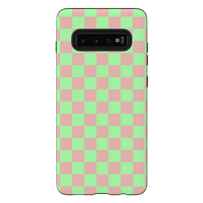 Galaxy S10 plus StrongFit Checkered Pattern I by Art Design Works