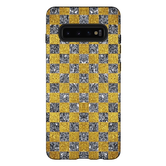 Galaxy S10 plus StrongFit Checkered Pattern X by Art Design Works