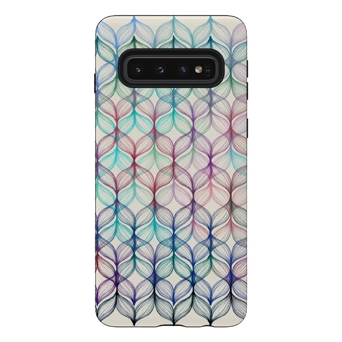 Galaxy S10 StrongFit Mermaid's Braids - a colored pencil pattern by Micklyn Le Feuvre