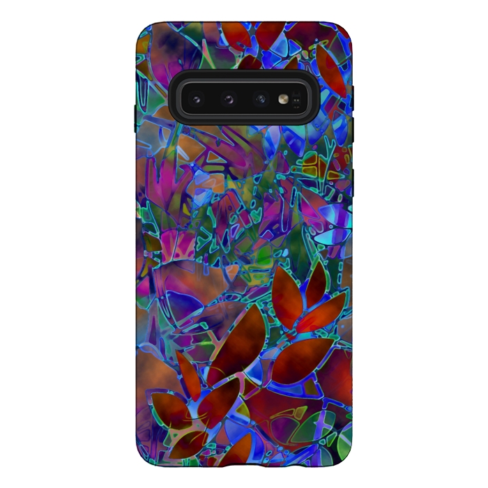 Galaxy S10 StrongFit Floral Abstract Stained Glass G174 by Medusa GraphicArt