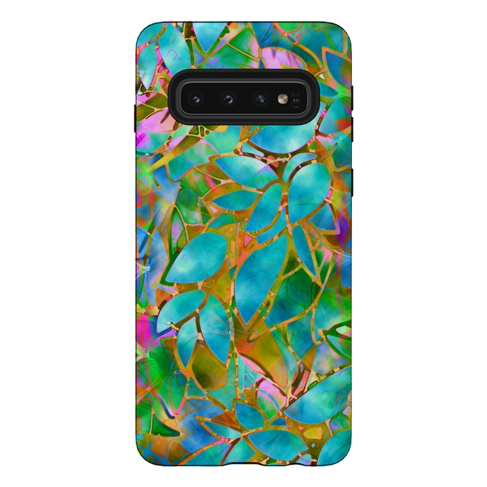 Galaxy S10 StrongFit Floral Abstract Stained Glass G265  by Medusa GraphicArt