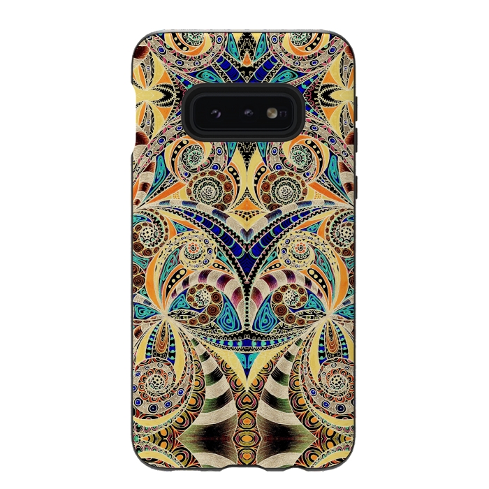 Galaxy S10e StrongFit Drawing Floral Zentangle G240 by Medusa GraphicArt