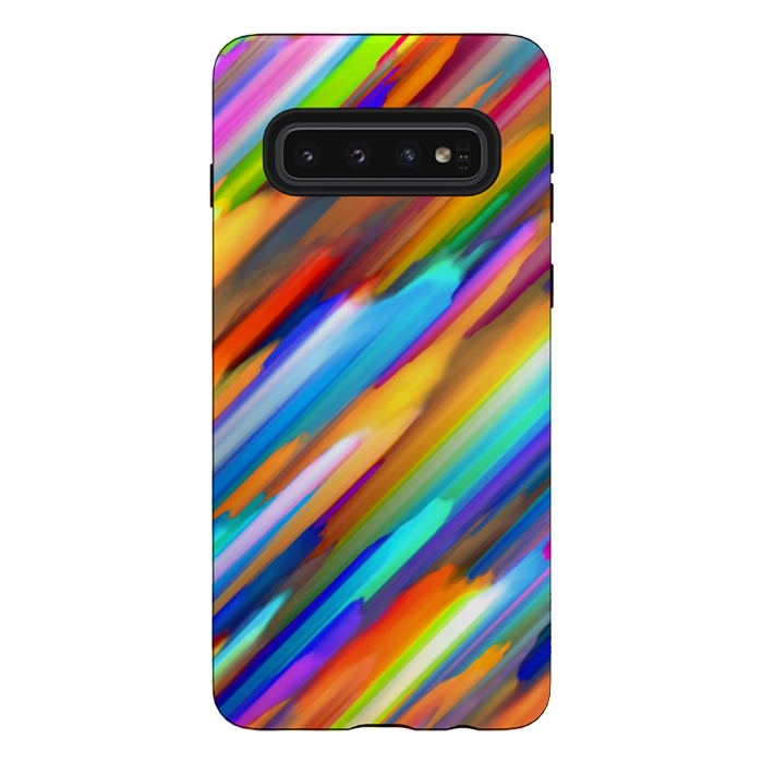 Galaxy S10 StrongFit Colorful digital art splashing G391 by Medusa GraphicArt