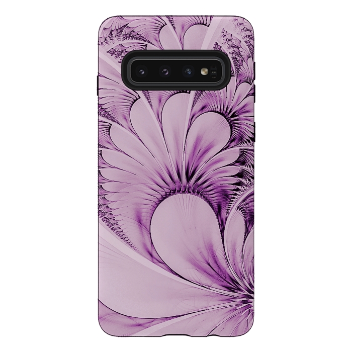 Galaxy S10 StrongFit Pink Fractal Flowers by Andrea Haase