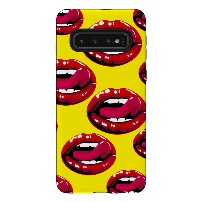 Galaxy S10 StrongFit red lips design by MALLIKA
