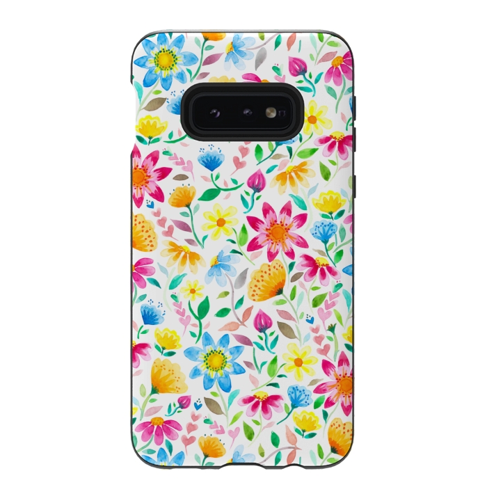 Galaxy S10e StrongFit Flower Power Garden by gingerlique