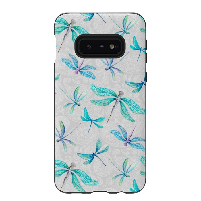Galaxy S10e StrongFit Dragonfly Paisley by gingerlique