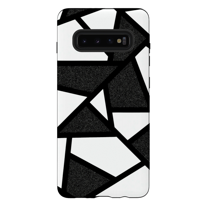 Galaxy S10 plus StrongFit White and black geometric by Jms