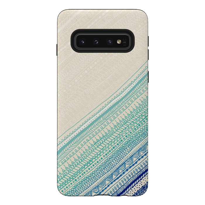 Galaxy S10 StrongFit Ocean Tribal by Tangerine-Tane