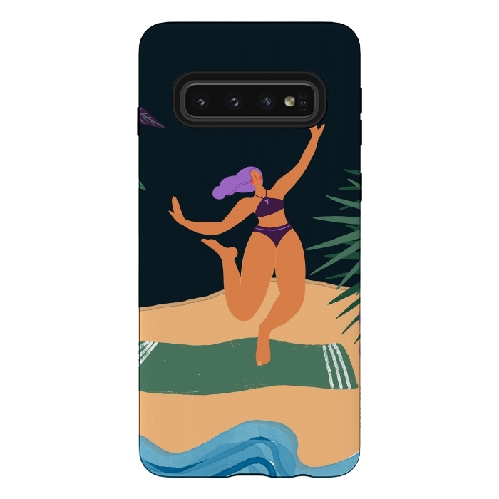 Galaxy S10 StrongFit Eve - Dancing Girl at Tropical Jungle Beach by  Utart