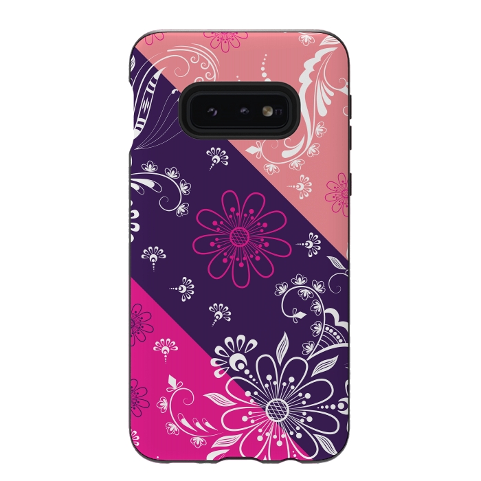Galaxy S10e StrongFit Diagonal Flowers by Rossy Villarreal