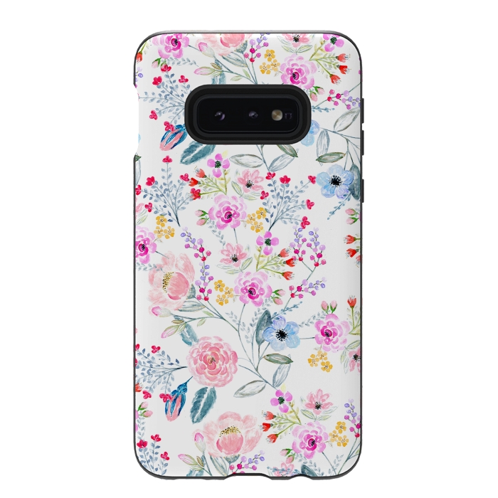 Galaxy S10e StrongFit Vintage floral Watercolor hand paint design by InovArts
