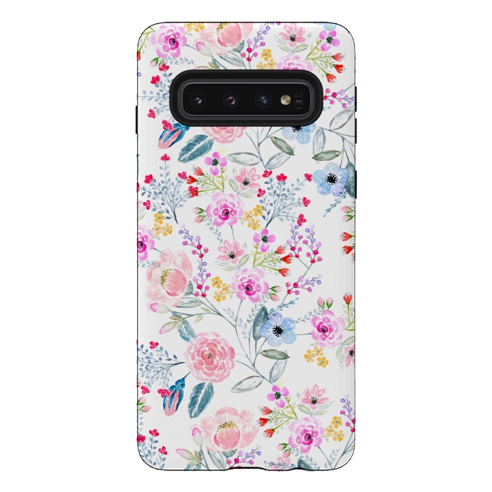 Galaxy S10 StrongFit Vintage floral Watercolor hand paint design by InovArts