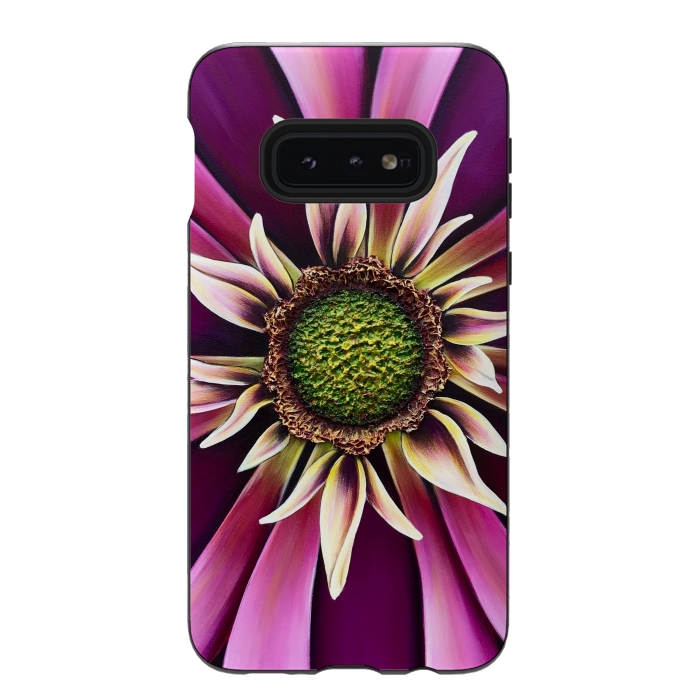 Galaxy S10e StrongFit Pink Burst by Denise Cassidy Wood