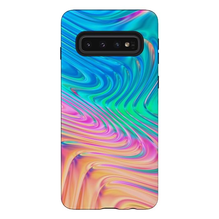 Galaxy S10 StrongFit Abstract Vivid Waves by Art Design Works