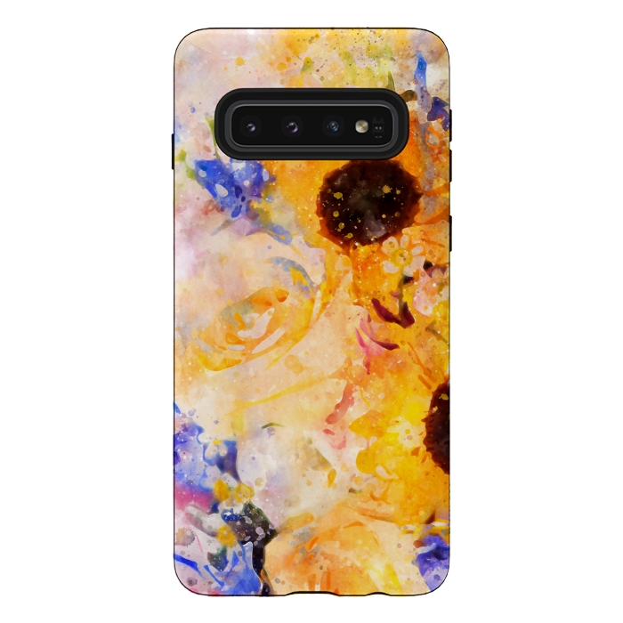 Galaxy S10 StrongFit Yellow Vintage Rose by Creativeaxle