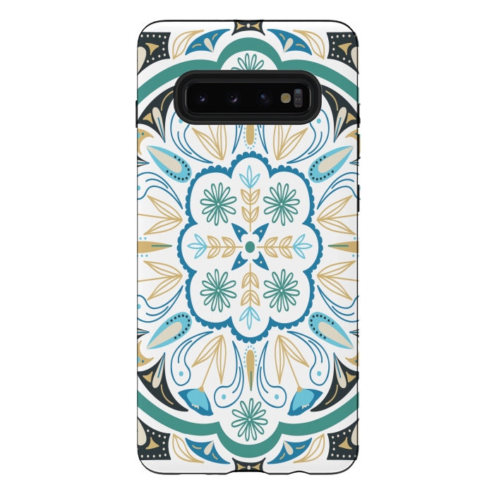 Galaxy S10 plus StrongFit Boho Medallion by TracyLucy Designs