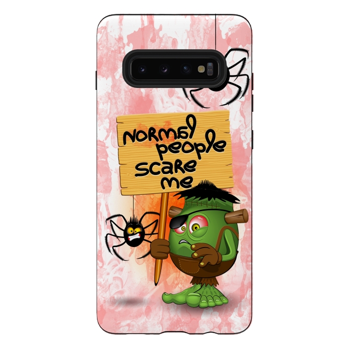 Galaxy S10 plus StrongFit 'Normal People Scare Me' Humorous Frankenstein Character   by BluedarkArt