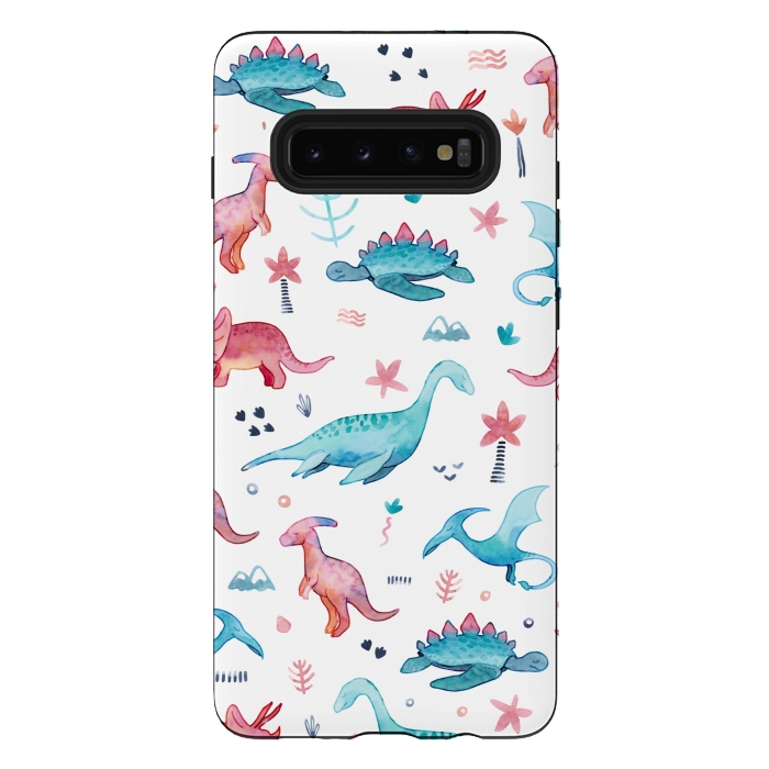 Galaxy S10 plus StrongFit Dinosaurs Love by gingerlique