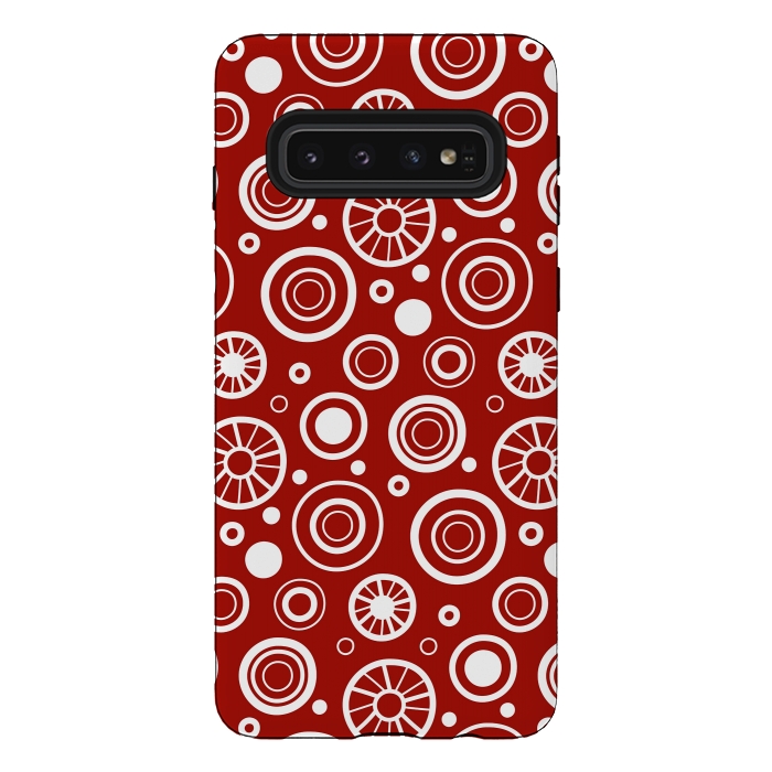 Galaxy S10 StrongFit Crazy White Dots by Majoih