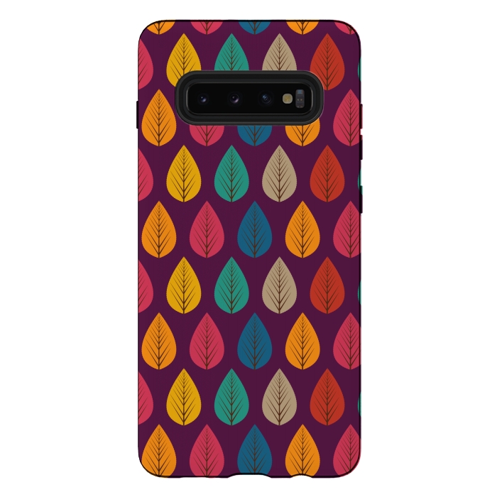Galaxy S10 plus StrongFit multicolour stylish leaves by TMSarts